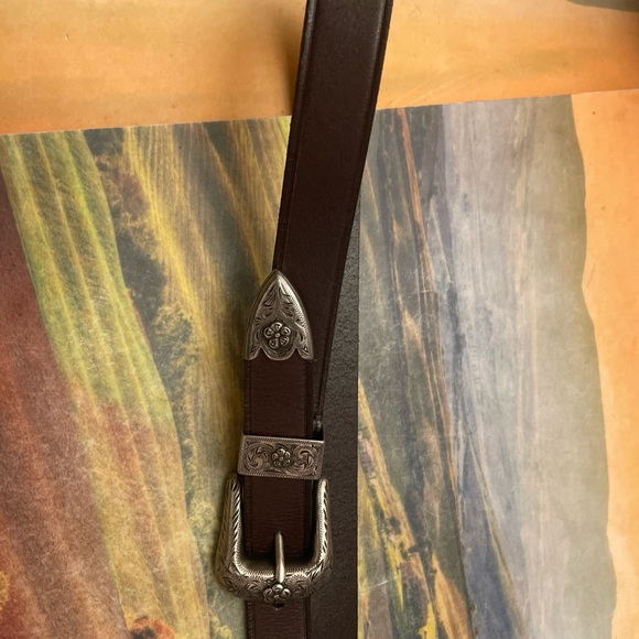 Polo Ralph Lauren Western Calfskin Double-Buckle Belt Size xl - Picture 3 of 7